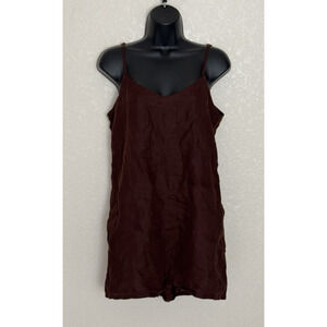 Vitamin A Linen Romper Womens XS Brown Gigi Boho Beach Resort Travel Minimalist